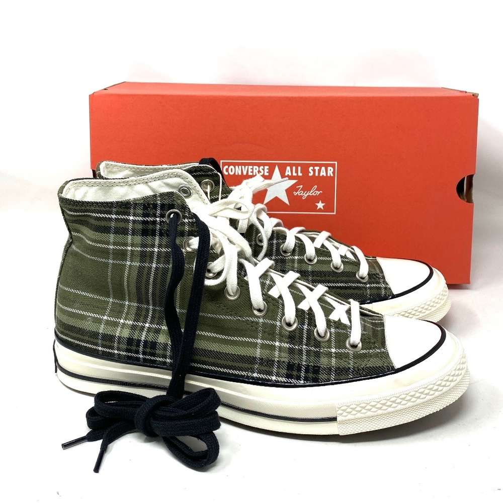 Converse Chuck 70 Shoes High Top Men’s Canvas Khaki Black Sneakers Size A03915C - Picture 2 of 10